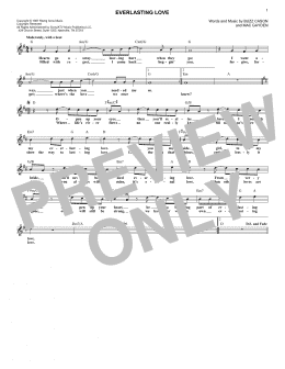 page one of Everlasting Love (Lead Sheet / Fake Book)