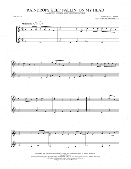 page one of Raindrops Keep Fallin' On My Head (Clarinet Duet)