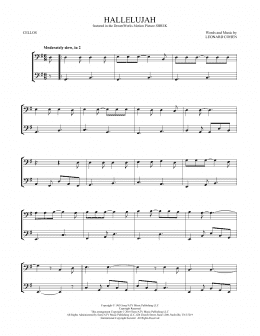 page one of Hallelujah (Cello Duet)
