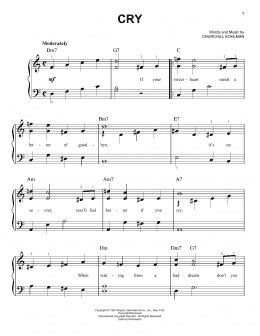 page one of Cry (Easy Piano)