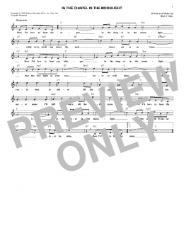 page one of In The Chapel In The Moonlight (Lead Sheet / Fake Book)