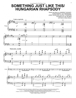 page one of Something Just Like This / Hungarian Rhapsody (Cello and Piano)