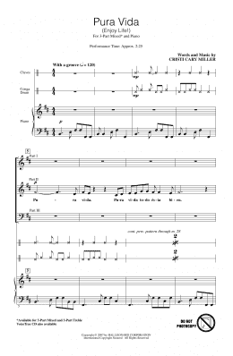page one of Pura Vida (Enjoy Life) (3-Part Mixed Choir)