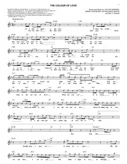 page one of The Colour Of Love (Lead Sheet / Fake Book)
