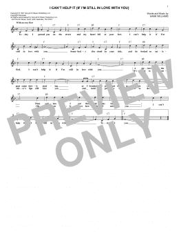 page one of I Can't Help It (If I'm Still In Love With You) (Lead Sheet / Fake Book)