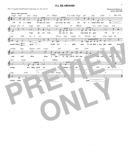 page one of I'll Be Around (Lead Sheet / Fake Book)