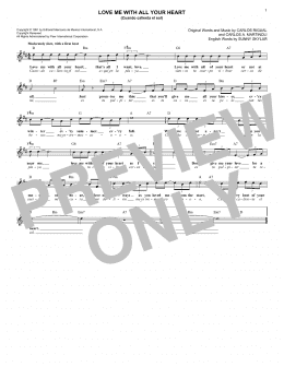page one of Love Me With All Your Heart (Cuando Calienta El Sol) (Lead Sheet / Fake Book)