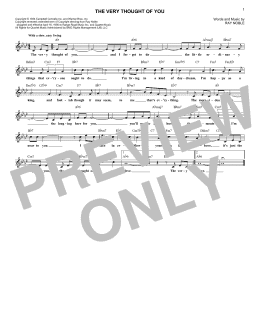page one of The Very Thought Of You (Lead Sheet / Fake Book)