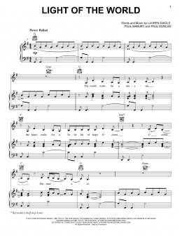 page one of Light Of The World (Piano, Vocal & Guitar Chords (Right-Hand Melody))