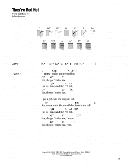 page one of They're Red Hot (Guitar Chords/Lyrics)
