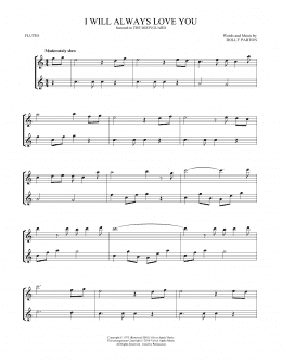 page one of I Will Always Love You (Flute Duet)