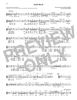 page one of Start Me Up (Lead Sheet / Fake Book)