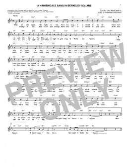 page one of A Nightingale Sang In Berkeley Square (Lead Sheet / Fake Book)