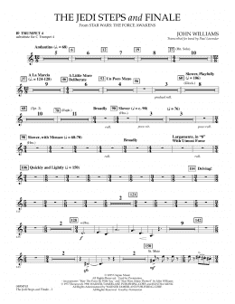 page one of The Jedi Steps and Finale (from Star Wars: The Force Awakens) - Bb Trumpet 4 (sub. C Tpt. 4) (Concert Band)