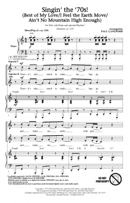 page one of Singin' The 70's (arr. Paul Langford) (SSA Choir)