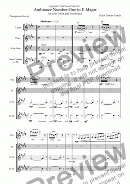 page one of Ambiance No. 1 in E Major for solo violin and woodwind