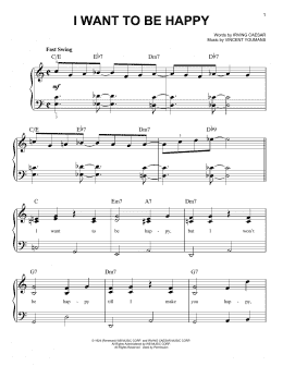 page one of I Want To Be Happy (Easy Piano)