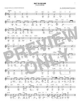 page one of Bist du bei mir (You Are With Me) (Lead Sheet / Fake Book)