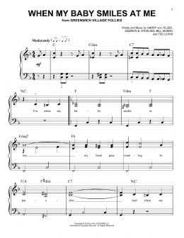 page one of When My Baby Smiles At Me (Easy Piano)