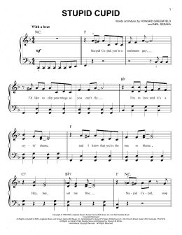 page one of Stupid Cupid (Easy Piano)