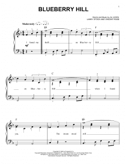 page one of Blueberry Hill (Easy Piano)