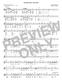 page one of The One That You Love (Lead Sheet / Fake Book)