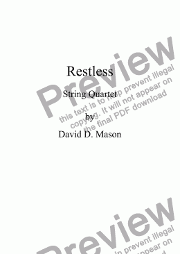page one of Restless