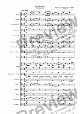 page one of Qualcuno (Someone) for Vocal Duet and Orchestra