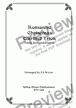 page one of Three Romantic Christmas Trios arr. clarinets