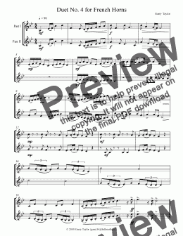 page one of Duet No. 4 for French Horns
