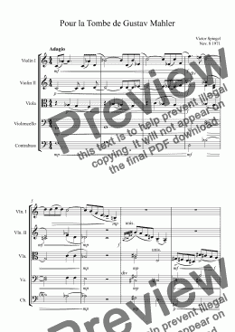 page one of Pour la Tombe de Gustav Mahler