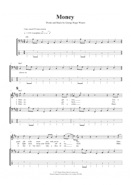 page one of Money (Bass Guitar Tab)