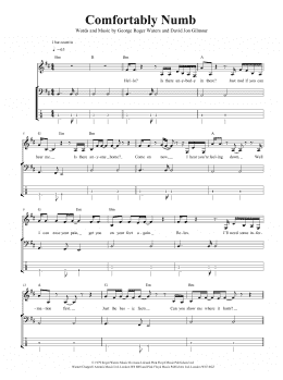 page one of Comfortably Numb (Bass Guitar Tab)