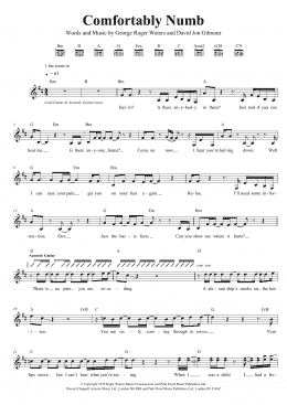 page one of Comfortably Numb (Guitar Tab)