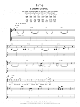 page one of Time (Guitar Tab)