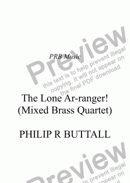 page one of The Lone Ar-ranger! (Brass Quartet)