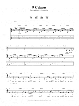 page one of 9 Crimes (Guitar Tab)