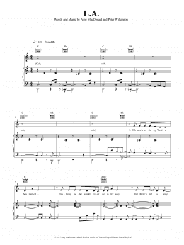 page one of L.A. (Piano, Vocal & Guitar Chords (Right-Hand Melody))