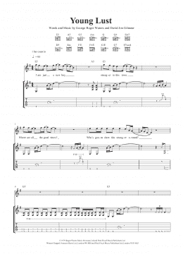 page one of Young Lust (Guitar Tab)