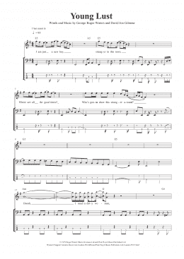 page one of Young Lust (Bass Guitar Tab)