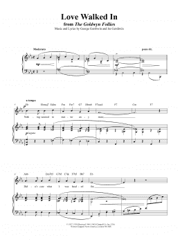 page one of Love Walked In (Piano, Vocal & Guitar Chords (Right-Hand Melody))