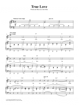 page one of True Love (from High Society) (Piano, Vocal & Guitar Chords (Right-Hand Melody))