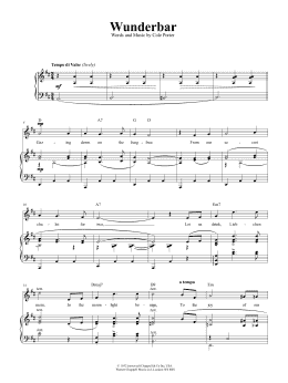 page one of Wunderbar (from Kiss Me, Kate) (Piano, Vocal & Guitar Chords (Right-Hand Melody))