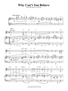 page one of Why Can't You Behave? (from Kiss Me, Kate) (Piano, Vocal & Guitar Chords (Right-Hand Melody))