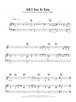 page one of All I See Is You (Piano, Vocal & Guitar Chords (Right-Hand Melody))