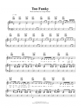 page one of Too Funky (Piano, Vocal & Guitar Chords (Right-Hand Melody))