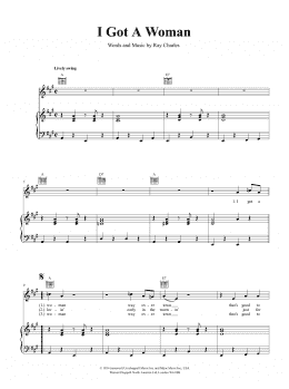 page one of I Got A Woman (Piano, Vocal & Guitar Chords (Right-Hand Melody))