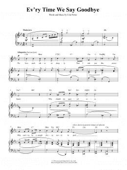page one of Ev'ry Time We Say Goodbye (Piano, Vocal & Guitar Chords (Right-Hand Melody))