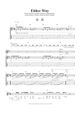page one of Either Way (Guitar Tab)
