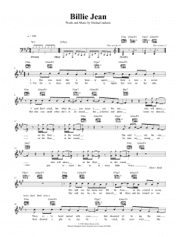 page one of Billie Jean (Lead Sheet / Fake Book)